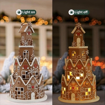 Gingerbread House Dekoracija (Medžiaga: Audinys; Stilius: Europos ir Amerikos stilius; Tinkama šventė: Kalėdos; Prekės numeris: zk1729618153687126169)