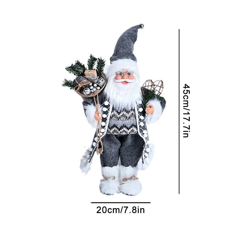 Pliušinė Kalėdų senelio lėlė, tekstilinės meno figūrėlė Kalėdoms, prekės nr. 417