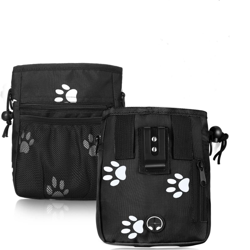 Šunų maisto ir skanėstų maišelis, su dideliu talpa, atskiras skyrius šiukšlėms, iš Oxford audinio