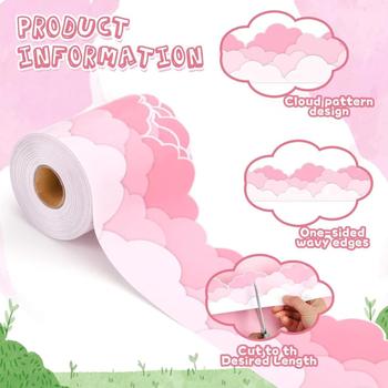 Αυτοκόλλητο περιθώριο διακοσμητικού τύπου σε σχήμα συννεφιού για πίνακα ανακοινώσεων (ZB88; κολλητικό; χωρίς παραμετροποίηση)