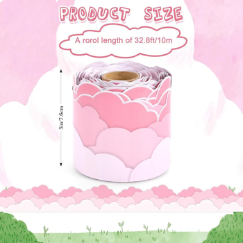 Αυτοκόλλητο περιθώριο διακοσμητικού τύπου σε σχήμα συννεφιού για πίνακα ανακοινώσεων (ZB88; κολλητικό; χωρίς παραμετροποίηση)