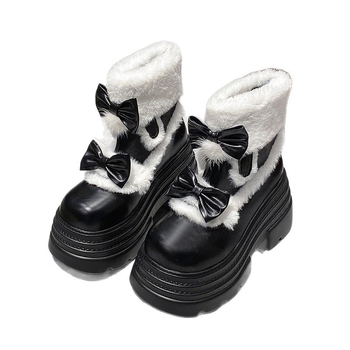 Moteriški Martin batai su pakelta padu, viršus iš mikropluošto, guminė pada, fleece vidus, apvali nosis