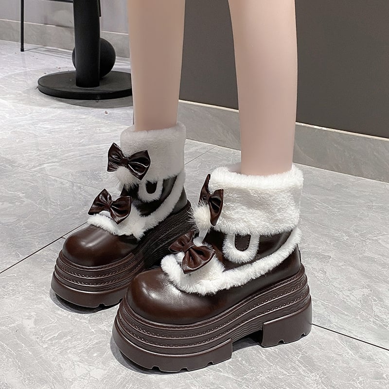 Moteriški Martin batai su pakelta padu, viršus iš mikropluošto, guminė pada, fleece vidus, apvali nosis