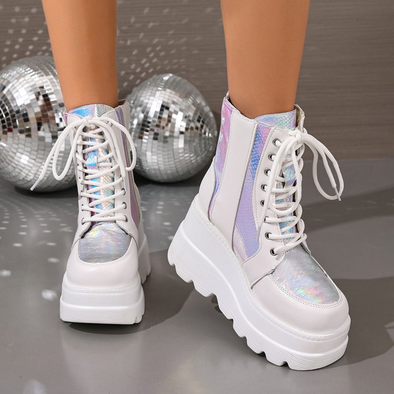 Ghete Martin cu partea superioară din PU, talpă din cauciuc, fermoar lateral, toc gros, sezon iarnă-toamnă, stil european și american