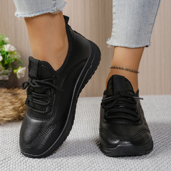 Pantofi casual damă din piele artificială, impermeabili, antiderapante, Slip-On, toc mediu 3–5 cm