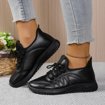 Pantofi casual damă din piele artificială, impermeabili, antiderapante, Slip-On, toc mediu 3–5 cm