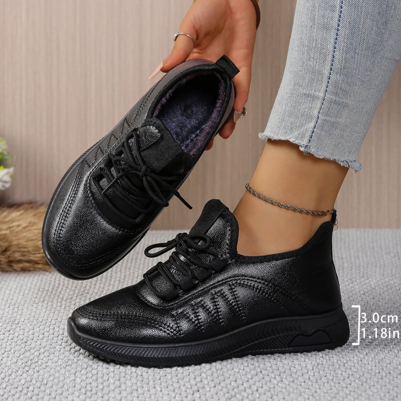Pantofi casual damă din piele artificială, impermeabili, antiderapante, Slip-On, toc mediu 3–5 cm