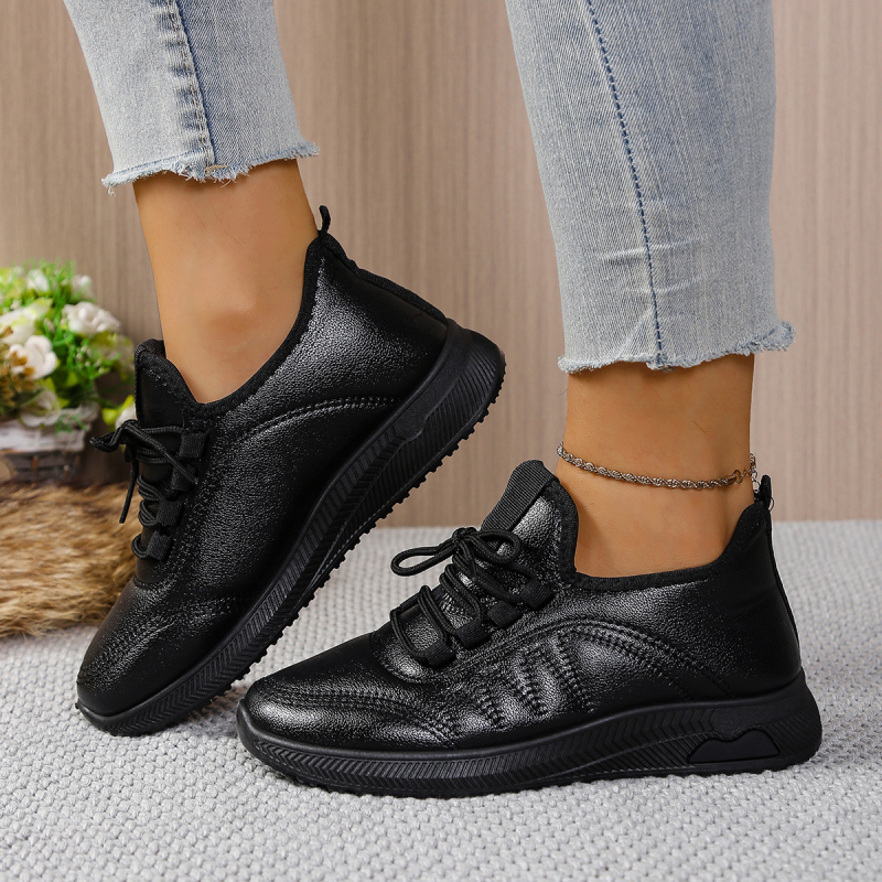 Pantofi casual damă din piele artificială, impermeabili, antiderapante, Slip-On, toc mediu 3–5 cm