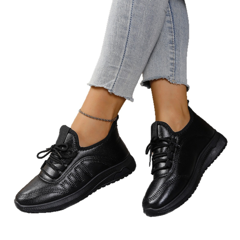 Pantofi casual damă din piele artificială, impermeabili, antiderapante, Slip-On, toc mediu 3–5 cm
