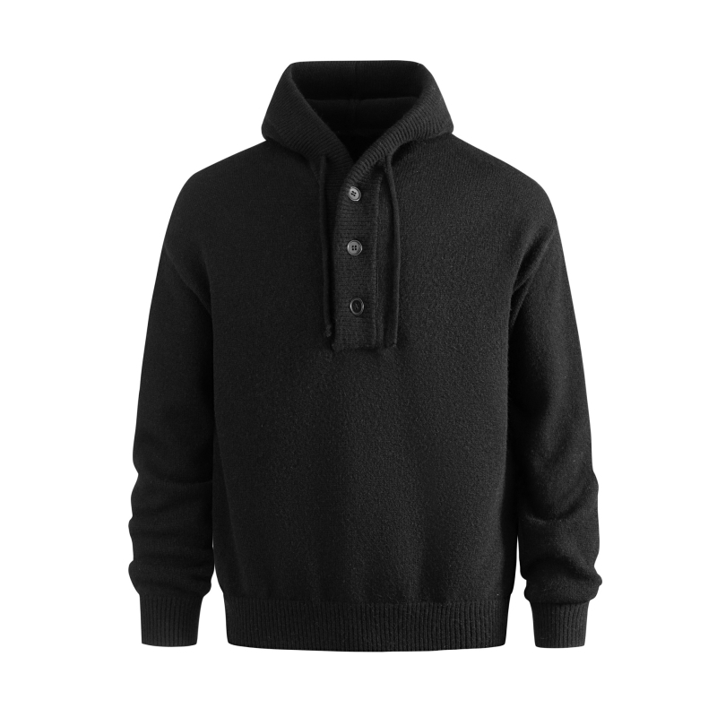 Vyrų megztinis su gobtuvu, ilgomis rankovėmis, vidutinio storio, akrilas 45,2%, ruduo 2025.