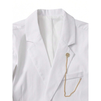 Мъжко сако за ежедневна употреба, три реда копчета, четирисезонно носене, синтетична смес с ацетатни влакна, тясна кройка