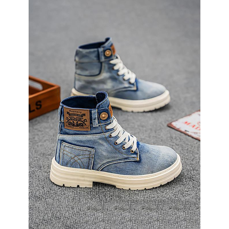 Unisex raišteliniai auliniai bateliai su kaukolės raštu, PVC viršus, apvali nosis, 4–6 cm kampinis kulnas, be įdėklų