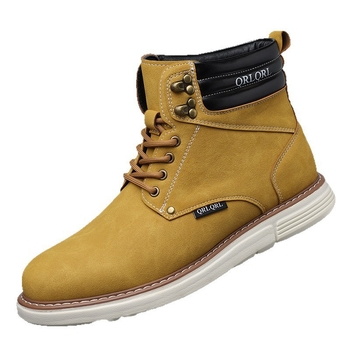 Μαρτίν μποτς υψηλού ύψους, Unisex, PU επάνω, Καουτσούκ σόλα, Στρογγυλή μύτη, Χαμηλό τακούνι 1–3 εκ