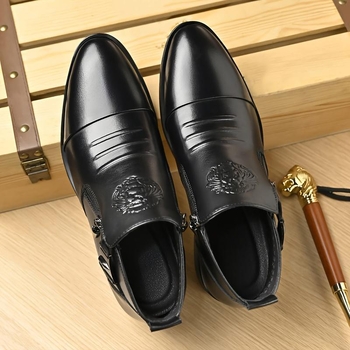 Ανδρικά denim loafers με ζωικό μοτίβο – χαμηλό επάνω μέρος, μυτερός δάχτυλος, επίπεδη σόλα