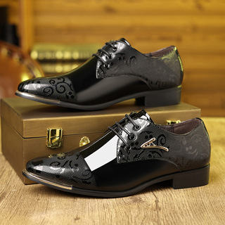 Ανδρικά παπούτσια γραφείου με PU επάνω μέρος, καουτσούκ σόλα, μυτερός, Slip-On, χαμηλό ύψος