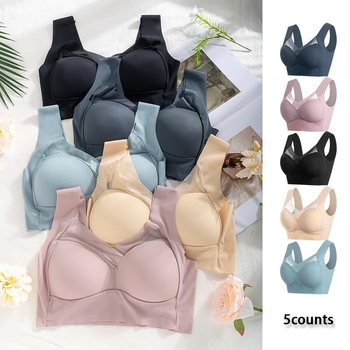 Σετ 5 σουτιέν από βαμβάκι με μαλακό μεταλλικό δαχτυλίδι και βαμβακερή επένδυση