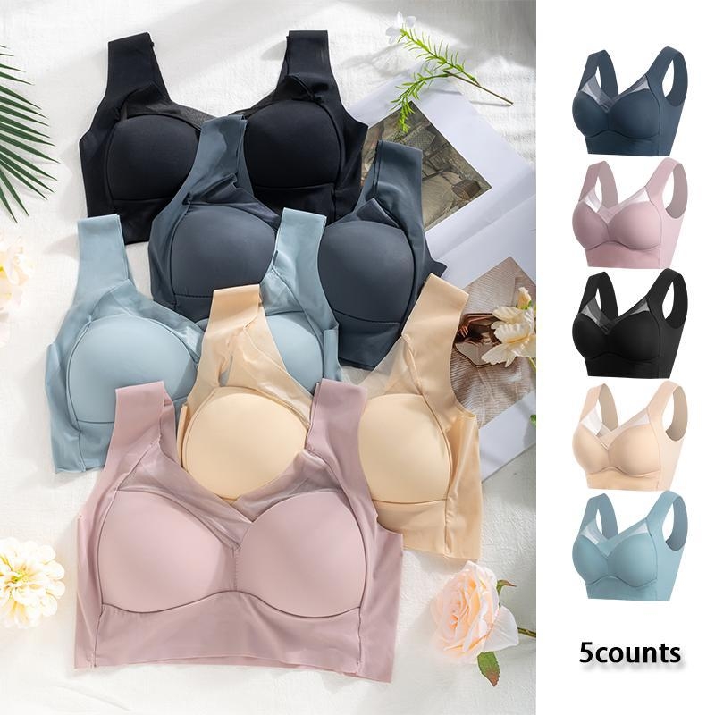 Σετ 5 σουτιέν από βαμβάκι με μαλακό μεταλλικό δαχτυλίδι και βαμβακερή επένδυση