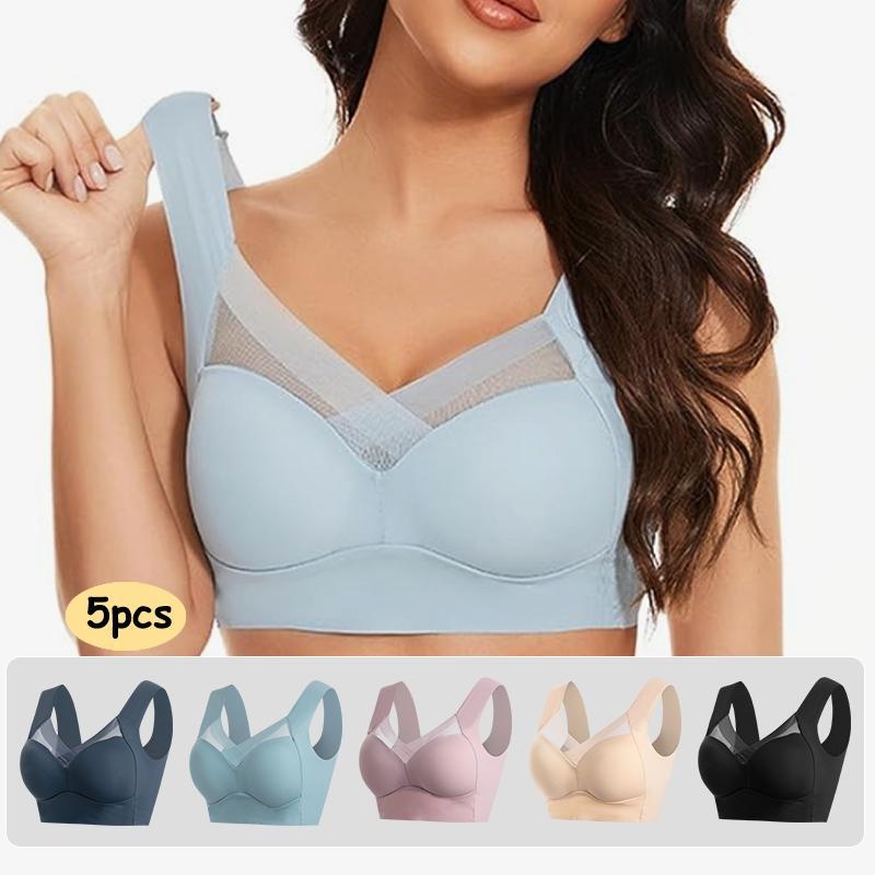 Σετ 5 σουτιέν από βαμβάκι με μαλακό μεταλλικό δαχτυλίδι και βαμβακερή επένδυση