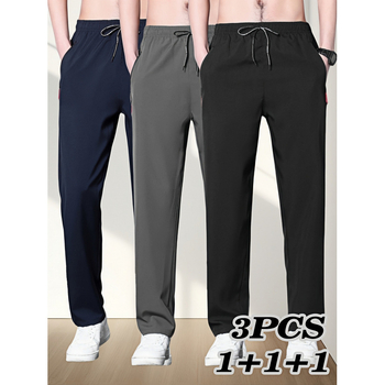 Ανδρικά παντελόνια χαλαρής γραμμής για καθημερινή χρήση, ύφασμα Lycra, επένδυση φλίς, ελαστική μέση, για όλες τις εποχές