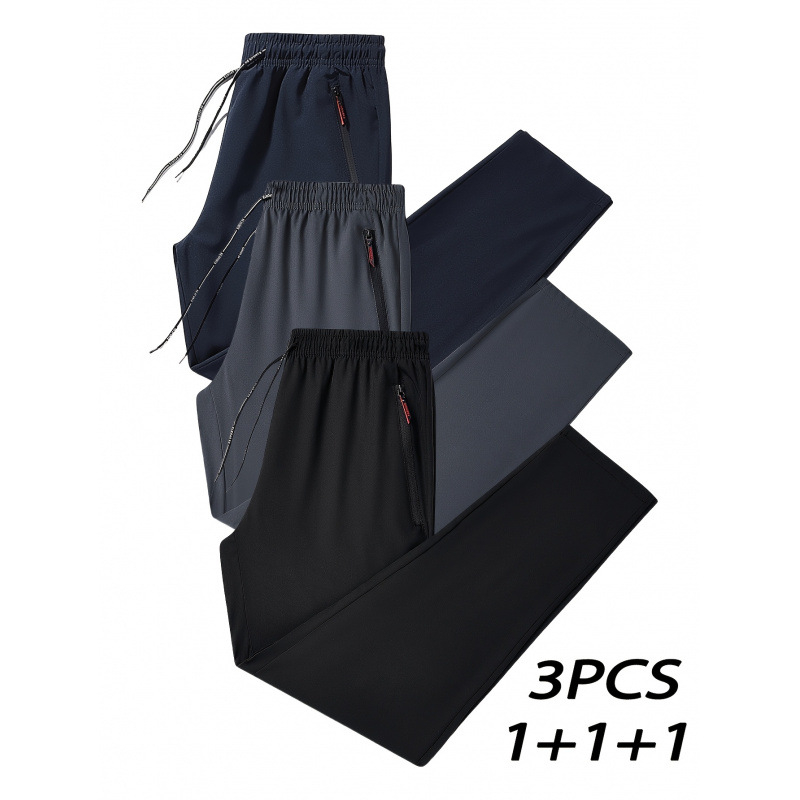 Pantaloni casual bărbați, croi lejer, țesătură Lycra, căptușeală de fleece, talie elastică, pentru toate anotimpurile