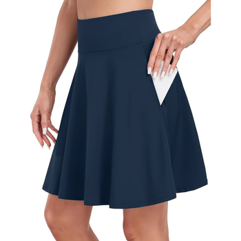 Γυναικεία φούστα μέχρι το γόνατο με ελαστική υψηλή μέση, ανάγλυφο μοτίβο φτερού, ύφασμα κάνναβης, για γυναίκες άνω των 60