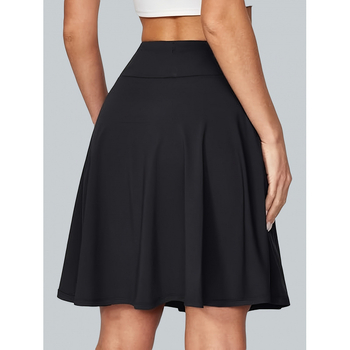 Γυναικεία φούστα μέχρι το γόνατο με ελαστική υψηλή μέση, ανάγλυφο μοτίβο φτερού, ύφασμα κάνναβης, για γυναίκες άνω των 60