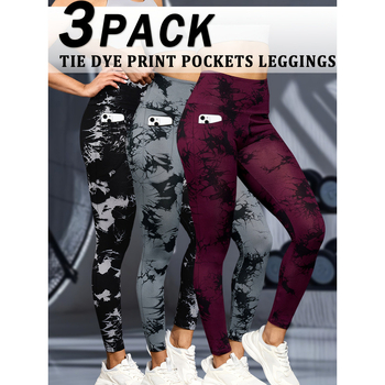 Set pantaloni yoga pentru femei, talie înaltă, controlul abdomenului, croială strânsă