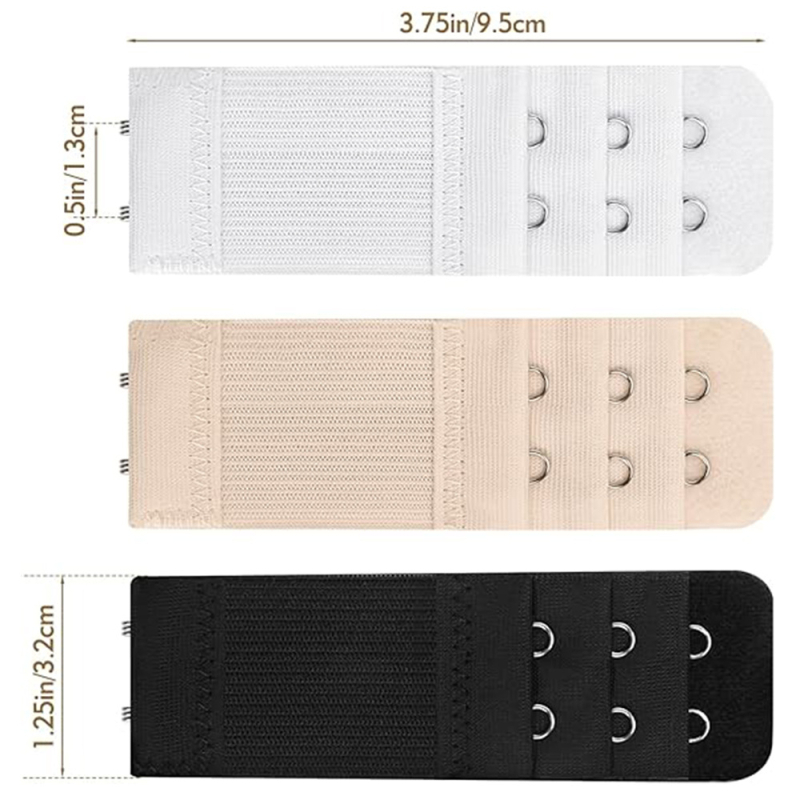 Set extensii pentru bretelele sutienului cu trei rânduri și două cârlige, material poliester, decor metalic, lansare toamnă 2024, brand Meirting