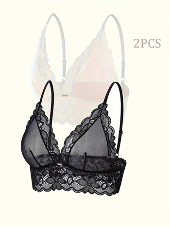 Σουτιέν χωρίς σύρμα από δαντελωτό δίχτυ, κύριο ύφασμα νάιλον, επένδυση βαμβάκι, κλασικό πολυτελές στυλ, με λειτουργία συγκράτησης