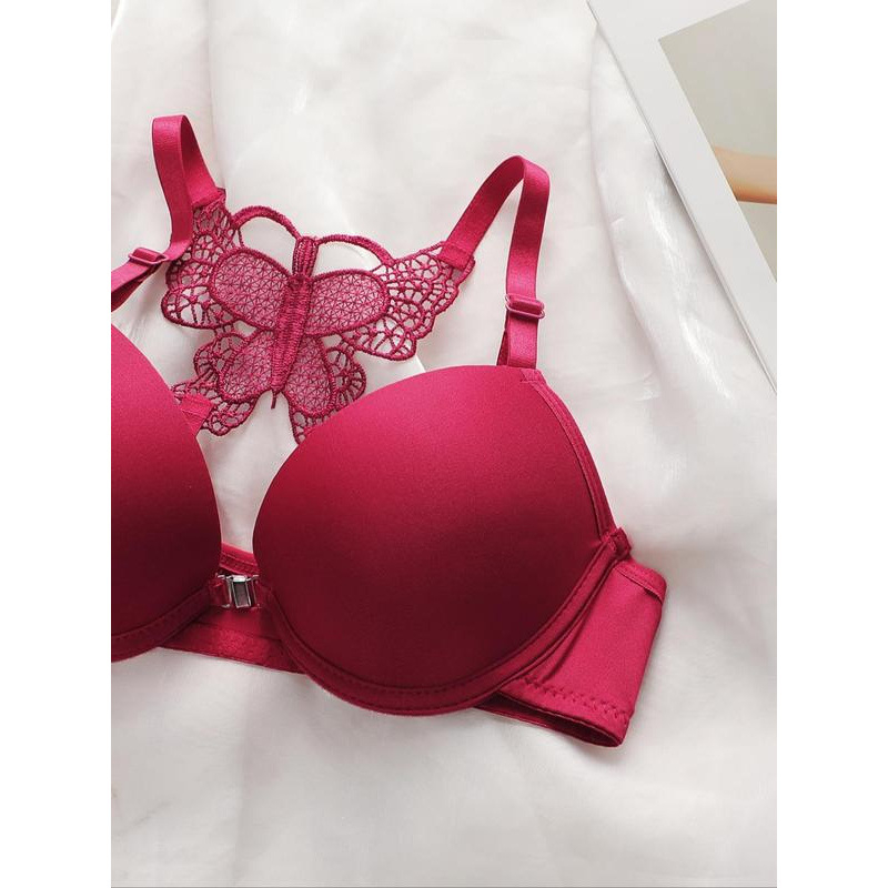 Set sutien și chiloti cupe triunghiulare, cupe modelate medii, căptușeală din spandex, material principal 100%, stil pastoral