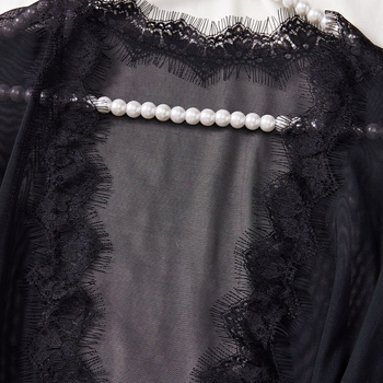 Дамски дълъг ръкав прозрачен комплект бельо и нощница, полиестер 95–100%, тънка тъкан 101–120 г/м², лято 2025, HQ053