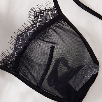 Дамски дълъг ръкав прозрачен комплект бельо и нощница, полиестер 95–100%, тънка тъкан 101–120 г/м², лято 2025, HQ053