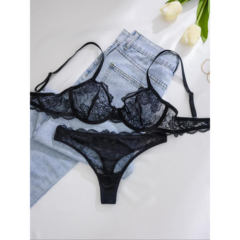 Set sutien, cupe triunghiulare, cupe modelate medii, căptușeală din Spandex, stil Back Beauty și Pastoral