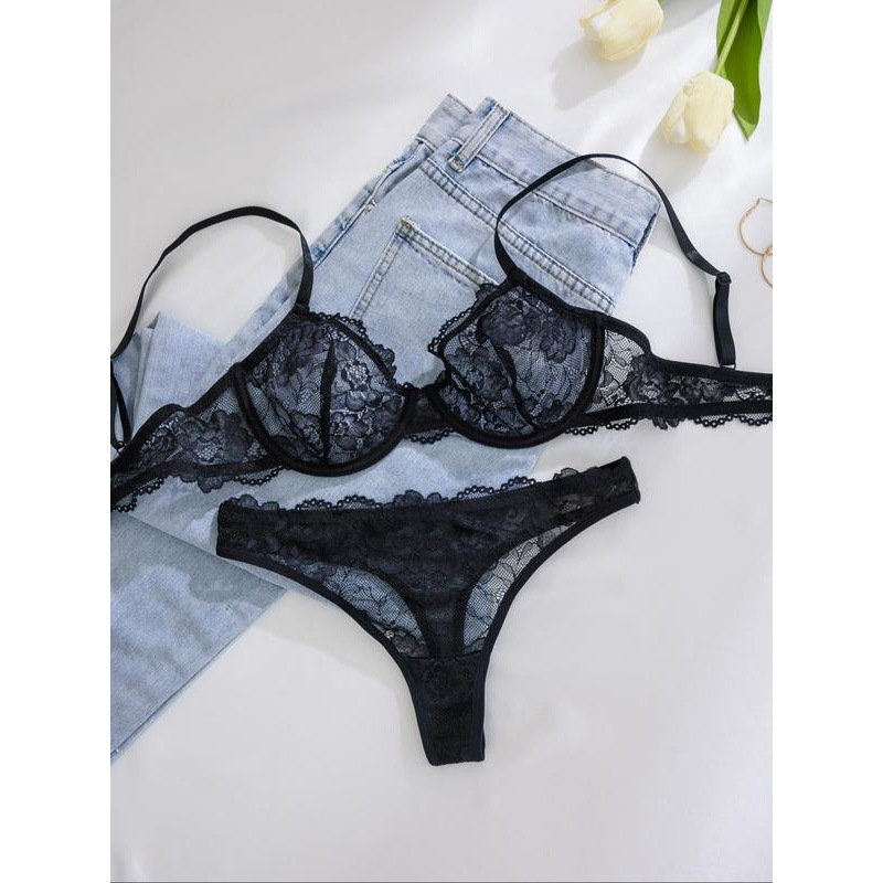 Set sutien, cupe triunghiulare, cupe modelate medii, căptușeală din Spandex, stil Back Beauty și Pastoral