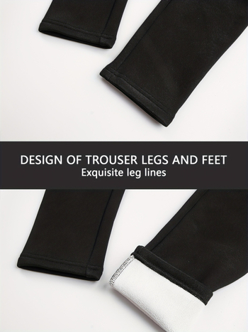 Термални флисови легинги за зима, полиестер-спандекс смес (94% полиестер, 6% спандекс), за ски и йога