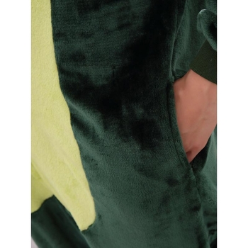 Ανδρικό σετ πιτζάμες με κουκούλα, τύπωμα δεινοσαύρου, παχύ φλίς, νάιλον ύφασμα, στυλ πουλόβερ