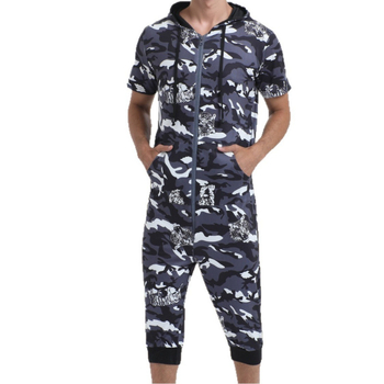 Ολόσωμη φόρμα με κουκούλα σε καμουφλάζ τίγρης με ψηφιακή εκτύπωση – υπερπαχύς πολυεστέρας, 3/4 μανίκια, κοντό παντελόνι, εξωτερική χρήση, στυλ Ευρώπης και Αμερικής