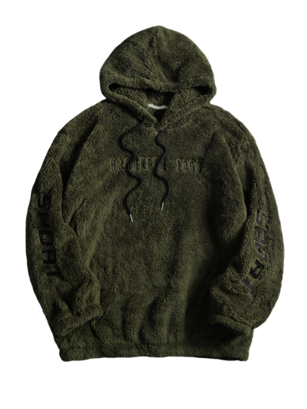 Hanorac unisex cu glugă, decolteu în V, mâneci lungi, croială lejeră, poliester 96%+