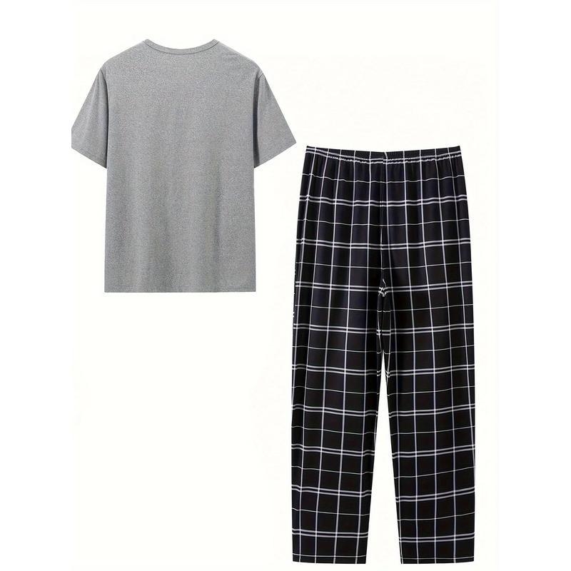 Set de pijamale pentru bărbați, stil minimalist, material Half Fleece, bumbac, primăvara, lansare primăvara 2025