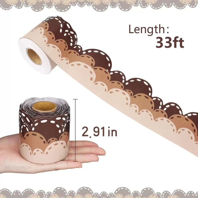 Stiker de bordură pentru tablă de anunțuri, pentru clasă și birou, formă neregulată, hârtie acoperită, adeziv umed, articol ZC62, model HC