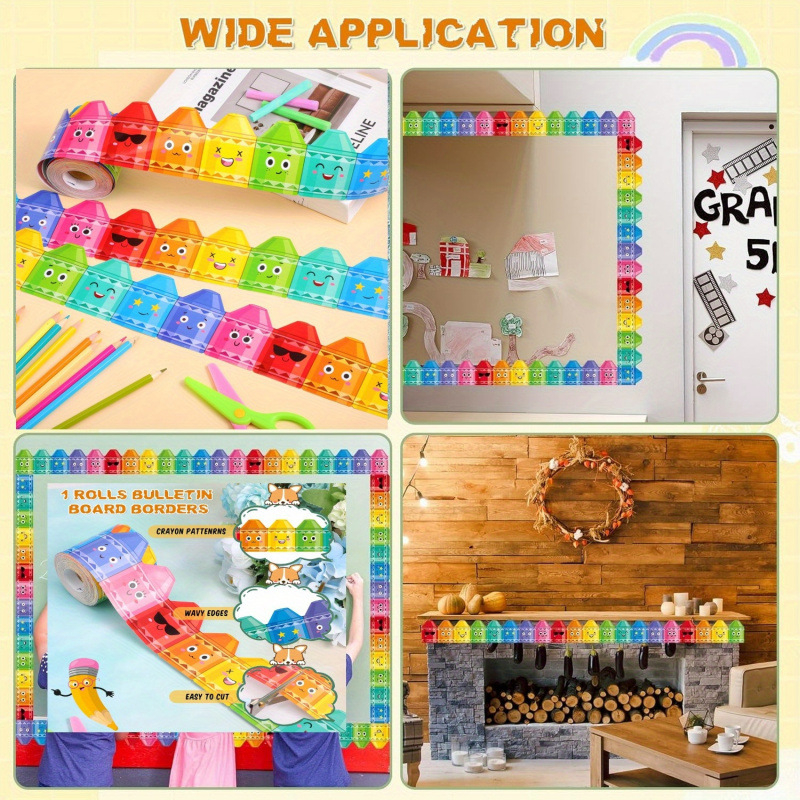 Decorațiune pentru clasă - ramă auto-adezivă pentru desene cu creion pe hârtie, cod produs jd601101790797552, accesorii de decor pentru spațiu, stil: altul