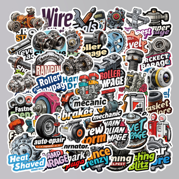 54 φύλλα αυτοκόλλητων για λάτρεις του ντίζελ, για αποσκευές, σημειωματάρια και θήκες κινητών - Βινύλιο - Ρετρό στυλ - Αυτοκόλλητα κατασκευής - Κωδικός KPD-899