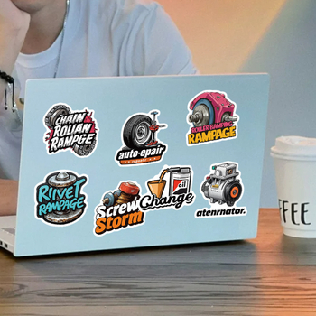 54 φύλλα αυτοκόλλητων για λάτρεις του ντίζελ, για αποσκευές, σημειωματάρια και θήκες κινητών - Βινύλιο - Ρετρό στυλ - Αυτοκόλλητα κατασκευής - Κωδικός KPD-899