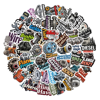 54 φύλλα αυτοκόλλητων για λάτρεις του ντίζελ, για αποσκευές, σημειωματάρια και θήκες κινητών - Βινύλιο - Ρετρό στυλ - Αυτοκόλλητα κατασκευής - Κωδικός KPD-899