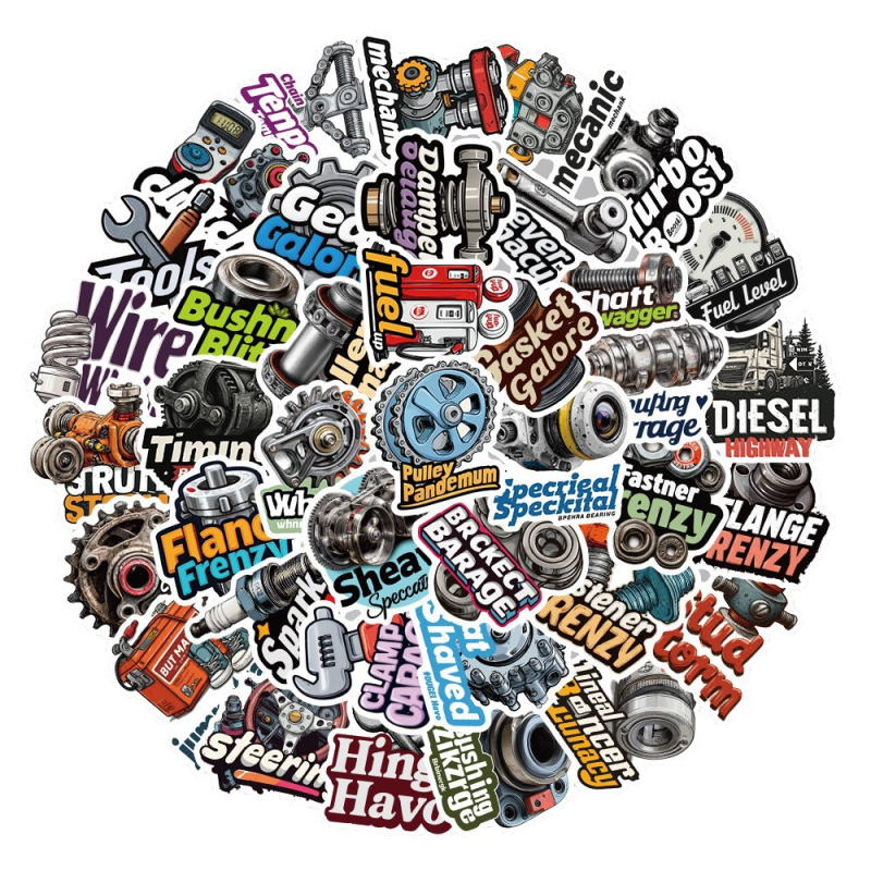 54 φύλλα αυτοκόλλητων για λάτρεις του ντίζελ, για αποσκευές, σημειωματάρια και θήκες κινητών - Βινύλιο - Ρετρό στυλ - Αυτοκόλλητα κατασκευής - Κωδικός KPD-899