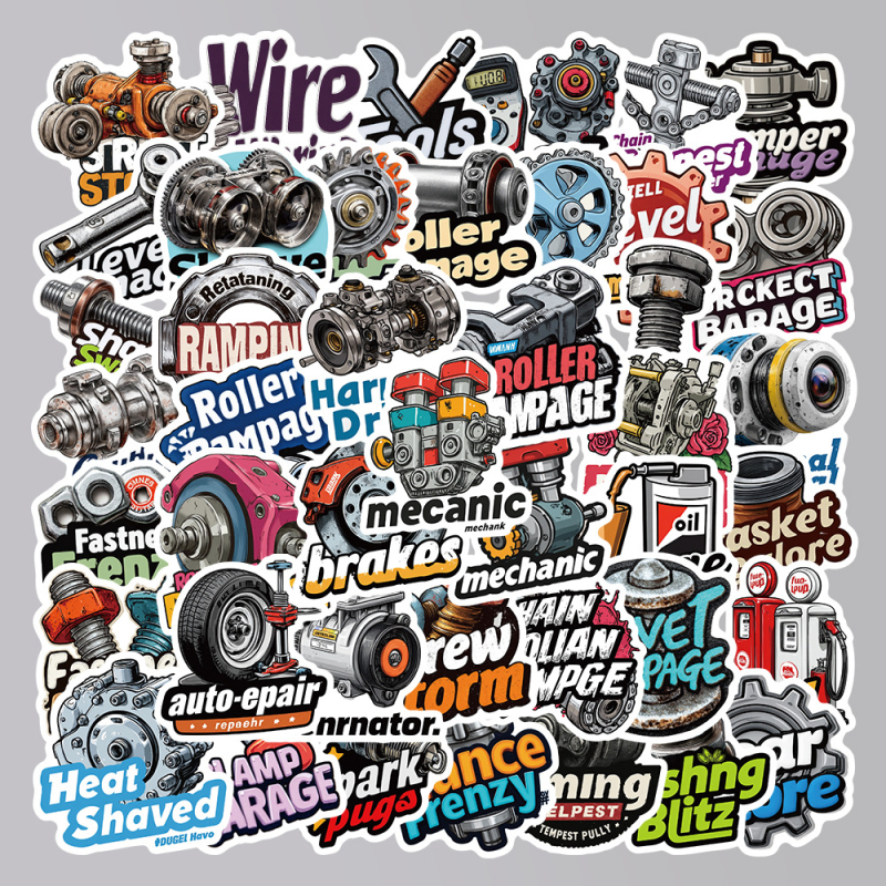 54 φύλλα αυτοκόλλητων για λάτρεις του ντίζελ, για αποσκευές, σημειωματάρια και θήκες κινητών - Βινύλιο - Ρετρό στυλ - Αυτοκόλλητα κατασκευής - Κωδικός KPD-899