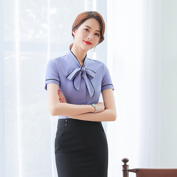 Γυναικείο πουκάμισο ρεσεψιόν ξενοδοχείου/KTV, chiffon, 95% πολυεστέρας + σπάντεξ, μανίκια 3/4, μεσαίο μήκος, Άνοιξη 2023