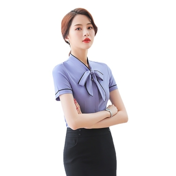 Γυναικείο πουκάμισο ρεσεψιόν ξενοδοχείου/KTV, chiffon, 95% πολυεστέρας + σπάντεξ, μανίκια 3/4, μεσαίο μήκος, Άνοιξη 2023