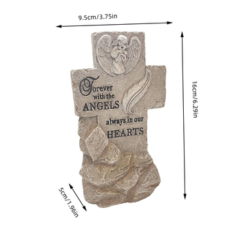 Мемориален камък за градина с ангел от смола – ръчно резбован, подарък за съученици, подходящ за Коледа, Хелоуин и Великден