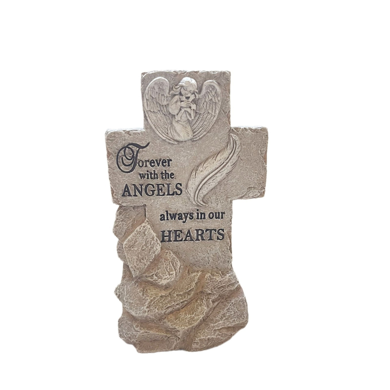 Statuie memorială din rășină pentru grădină, înger – sculptură gravată, cadou pentru colegi, potrivită pentru Crăciun, Halloween și Paște